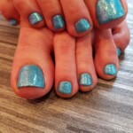 aqua blue toe nails
