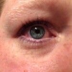 Eyelash tinting on female